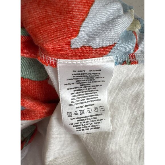 Akemi + Kin Anthropologie Sherburne Printed Tee v neck tie bottom size large new - Picture 6 of 7